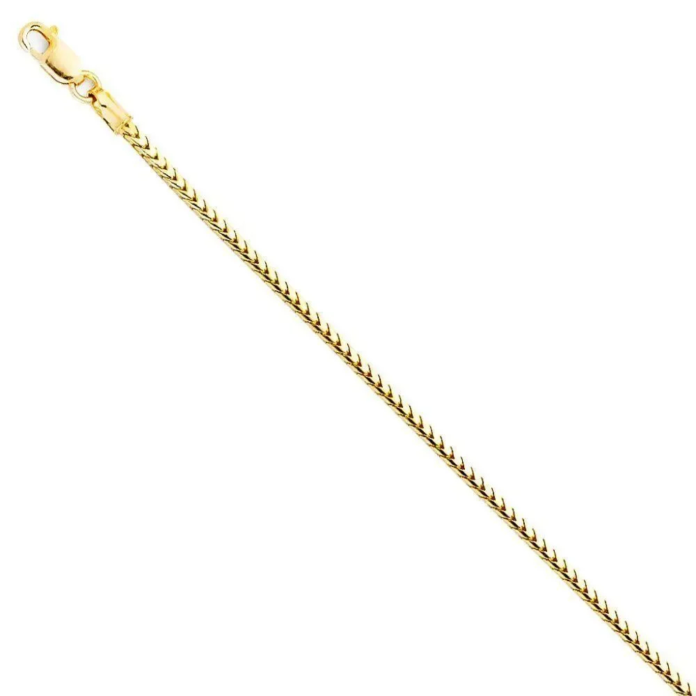 14K real gold 1.6mm Franco RD Chain | Fancy Chain Bracelet | Birthday Gift |